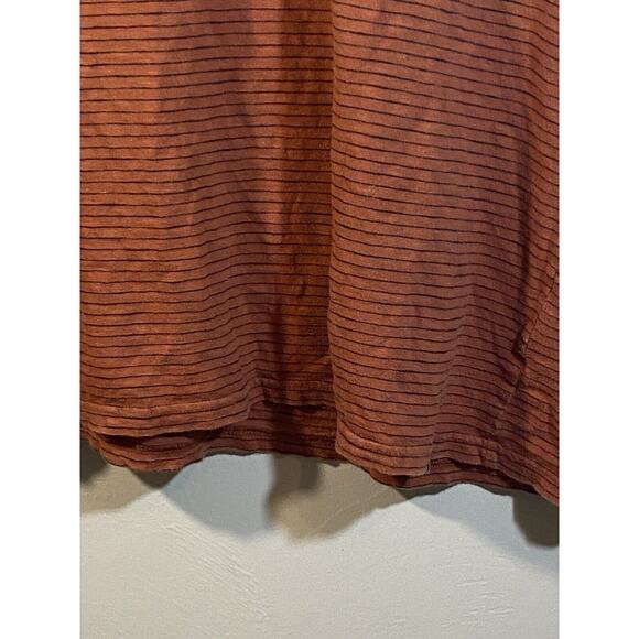 Copper & Oak men's XL rust colored striped short sleeve Indian cotton tee - Picture 5 of 7